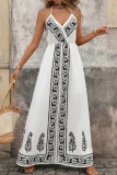 V-neck Sleeveless Waist Cinched Dress