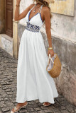 V-neck Hanging Neck Jacquard Dress