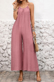Sleeveless Backless Solid Color Jumpsuit