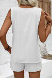 Large Size Cardigan Vest Shorts Two-piece Set