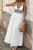 V-neck Hanging Neck Jacquard Dress