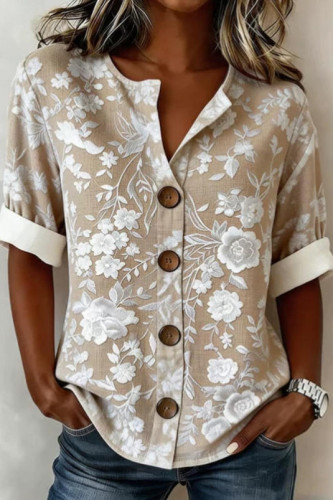 Flower 3D Printed Short Sleeved T-shirt