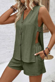 Large Size Cardigan Vest Shorts Two-piece Set