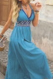 V-neck Hanging Neck Jacquard Dress