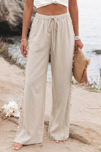 Bohemian Shell Drawstring Wide Leg Pants