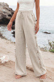Bohemian Shell Drawstring Wide Leg Pants