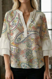 Large Size Digital Printed Bubble Sleeve Shirt
