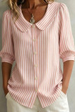 Summer Mid Sleeve Striped Printed Shirt