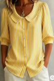 Summer Mid Sleeve Striped Printed Shirt