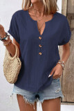 Large Size V-neck Short Sleeved T-shirt