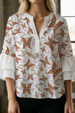 Large Size Digital Printed Bubble Sleeve Shirt
