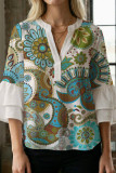 Large Size Digital Printed Bubble Sleeve Shirt