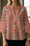 Large Size Digital Printed Bubble Sleeve Shirt