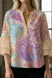 Large Size Digital Printed Bubble Sleeve Shirt