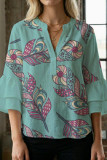 Large Size Digital Printed Bubble Sleeve Shirt