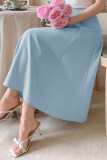 Solid Color Button High Waisted Skirt