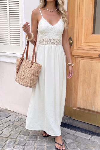 V-neck Sleeveless Hollow Waist Cinching Dress