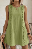Round Neck Solid Color Sleeveless Dress