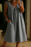 V-neck Sleeveless Lace Vest Dress