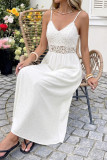 V-neck Sleeveless Hollow Waist Cinching Dress