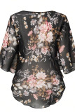 Printed Loose Chiffon Short Sleeved Shirt