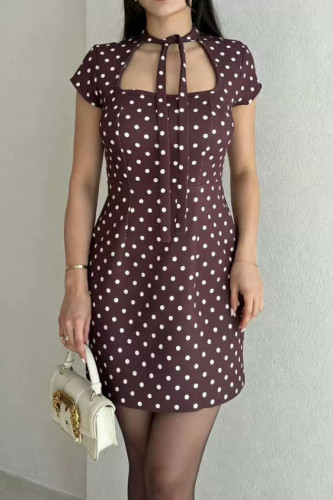 French Polka Dot Slim Fit Dress
