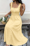 French Retro Sleeveless Square Neck Dress