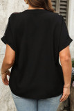 Large Size Mesh Short Sleeved V-neck Shirt