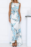 Irregular Floral Print Sleeveless Dress