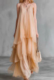 V-neck Camisole Sleeveless Chiffon Dress