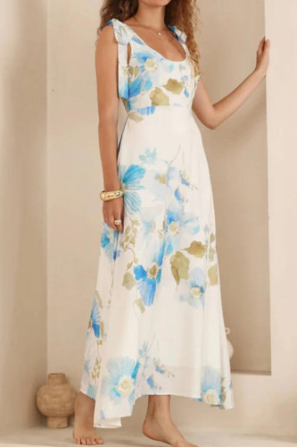 Bohemian U-neck Printed Camisole Dress