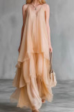 V-neck Camisole Sleeveless Chiffon Dress