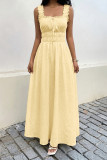 French Retro Sleeveless Square Neck Dress