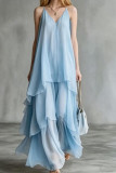 V-neck Camisole Sleeveless Chiffon Dress