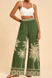 Ethnic Style High Waisted Printed Wide Leg Pants