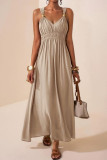 Sleeveless V-neck Waist Cinched Dress