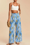 Ethnic Style High Waisted Printed Wide Leg Pants