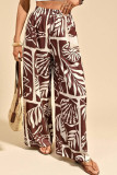 Ethnic Style High Waisted Printed Wide Leg Pants