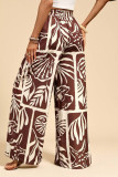 Ethnic Style High Waisted Printed Wide Leg Pants