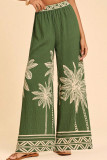 Ethnic Style High Waisted Printed Wide Leg Pants
