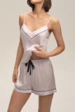 Vest Shorts Satin Pajamas Two Piece Set