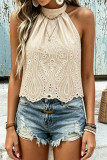 Sleeveless Hollow Hanging Neck Vest