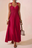 Sleeveless V-neck Waist Cinched Dress