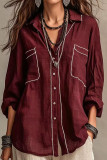 Large Size Lapel Loose Long Sleeved Shirt