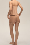 Vest Shorts Satin Pajamas Two Piece Set