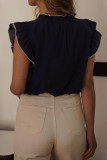 French Sleeveless V-Neck Embroidered Vest