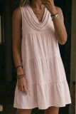 Sleeveless Solid Color Mini Dress