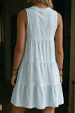 Sleeveless Solid Color Mini Dress