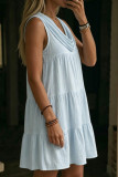 Sleeveless Solid Color Mini Dress