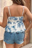 Floral Print Bow Camisole Sleeveless Vest